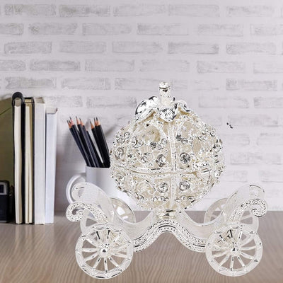 Duokon Kürbiskutsche, Strass Kristall Kürbis Kutsche Trinket Box, Schmuckschatulle zur Aufbewahrung