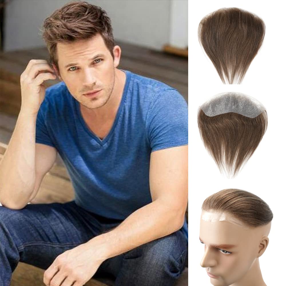 Lordhair Toupet Herren - Europäisches Echthaar Toupet, V-LOOP Skin Toupet für Männer, Toupet Echthaa