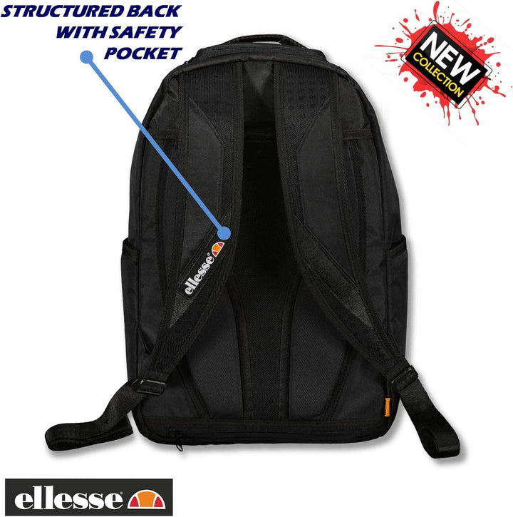 Ellesse Laptop-Rucksack, PC-Rucksack, Reiserucksack, Flugzeug, Handgepäck, Uni-Arbeit, wasserdicht,