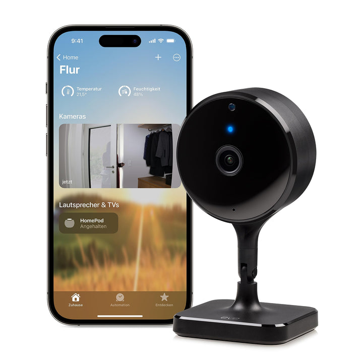 Eve Cam - Smarte Innenkamera, 1080p-Auflösung, WLAN, 100 Prozent Privatsphäre, HomeKit Secure Video,
