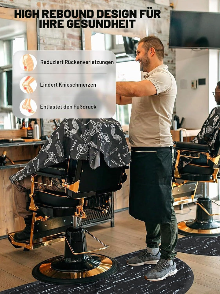3 Fuss x 5 Fuss Salonmatte, Kalolary Marmorierung Anti Ermüdungs Salon Bodenmatte für Runde Stuhlbas