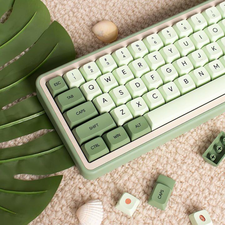 Matcha Keycaps 124 Tasten XDA Profil PBT Tastenkappen Set Fit für 60% 65% 95% Mechanische Tastatur C