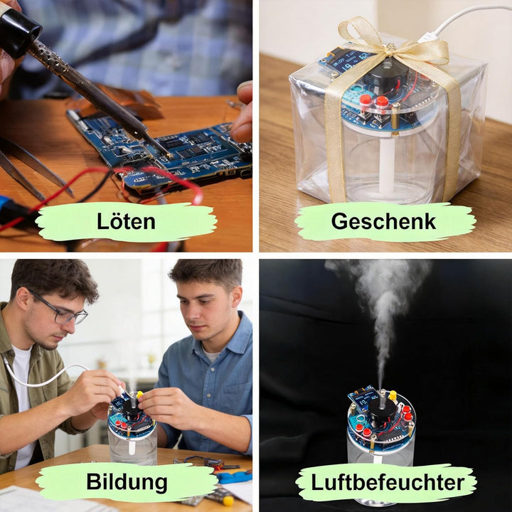 DIY Luftbefeuchter Lötbausatz, Luftbefeuchter Löt Bausatz Erwachsene mit OLED Display, Temperatur, L
