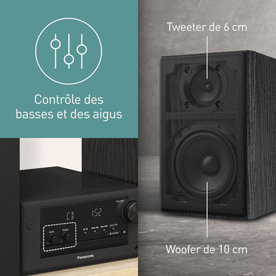 Panasonic SC-PM702EG-K Neat Kompakte Stereoanlage Micro HiFi mit CD, DAB+/FM Radio, USB und Bluetoot