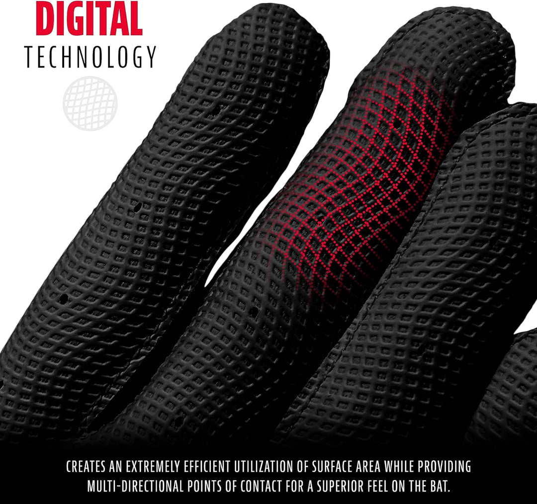 Franklin Sports MLB Digitek Baseball-Schlaghandschuhe schwarz / schwarz M, schwarz / schwarz M