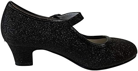 La Seno Rita Princess Glitter ELSA Frozen Spanish Flamenco Shoes Schwarz 27 EU, Schwarz 27 EU