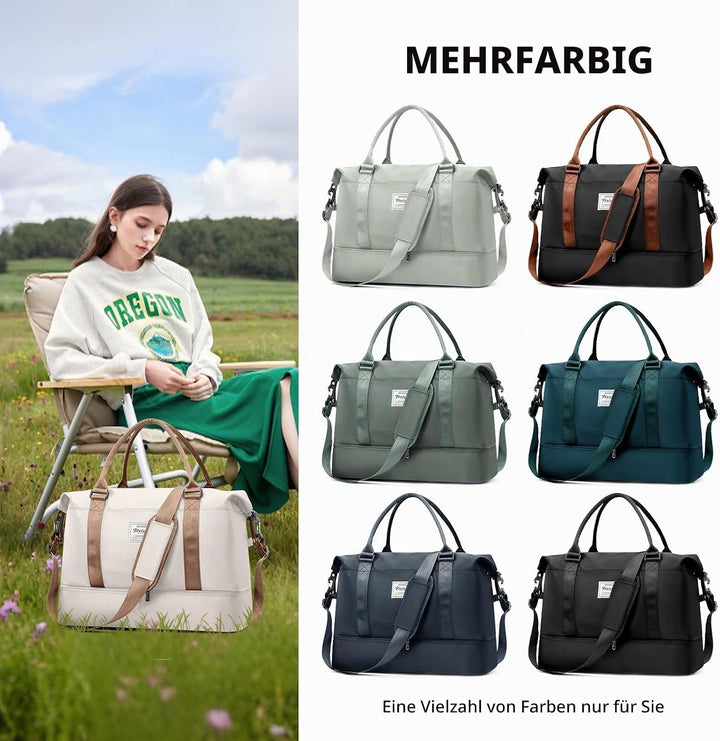WEPLAN Reisetasche Damen Handgepäck Tasche Easyjet 45x36x20 für Flugzeug Tasche Weekender Damen Trav