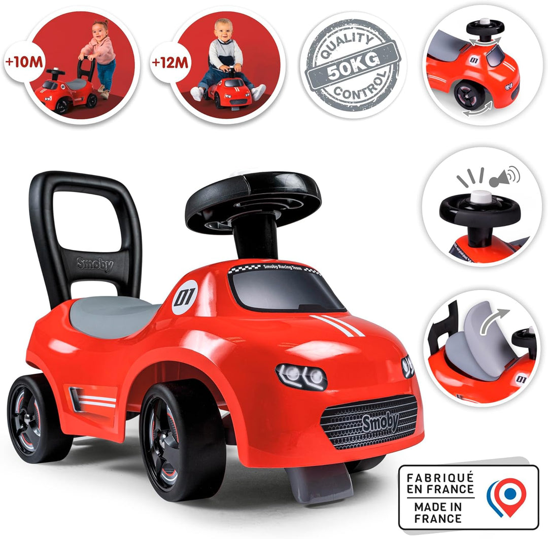Smoby Mein erstes Auto – Rutscherfahrzeug für Kleinkinder – sicher und wendig – Rückenstütze und Sta
