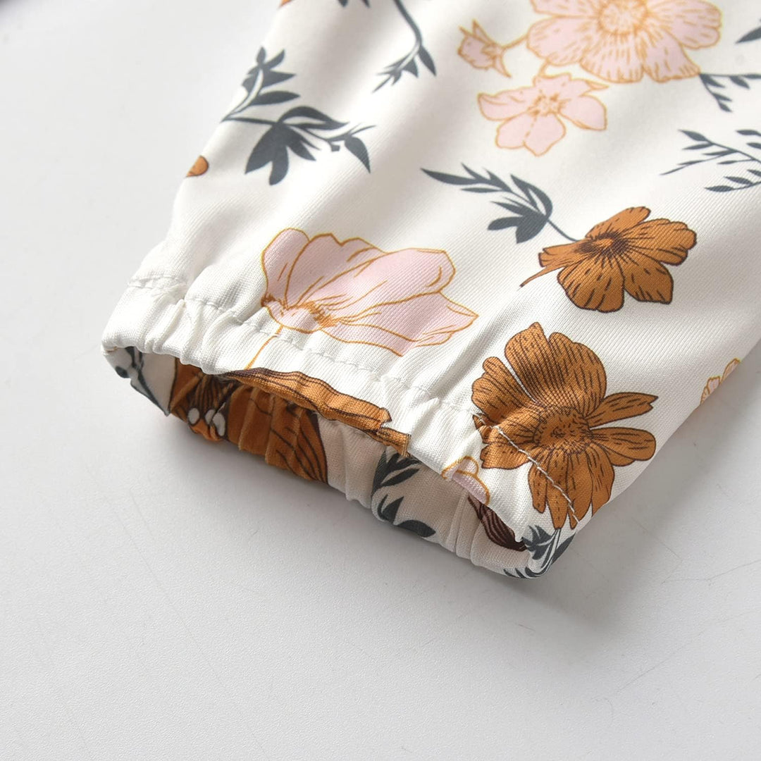 Neugeborenes Baby Mädchen Kleidung Sets Kleinkind Langarm Strampler Rüschen Tops & Blumen Bedruckte