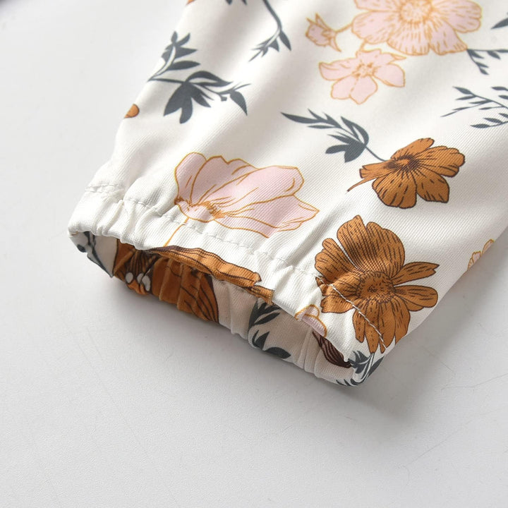 Neugeborenes Baby Mädchen Kleidung Sets Kleinkind Langarm Strampler Rüschen Tops & Blumen Bedruckte