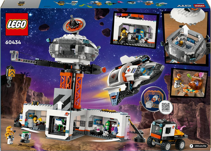 LEGO City Raumbasis mit Startrampe, Raumstation-Spielzeug mit Weltraum-Fahrzeug und Raumschiff für K