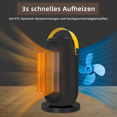 Mursche Heizlüfter energiesparend Heizung leise - PTC Keramikheizlüfter Heizgerät 1200W heizstrahler