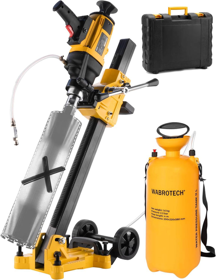WABROTECH® Kernbohrgerät Handgeführt ⌀22–202 mm an Kernbohrständer und Wasserzuführgerät 11 L - Diam