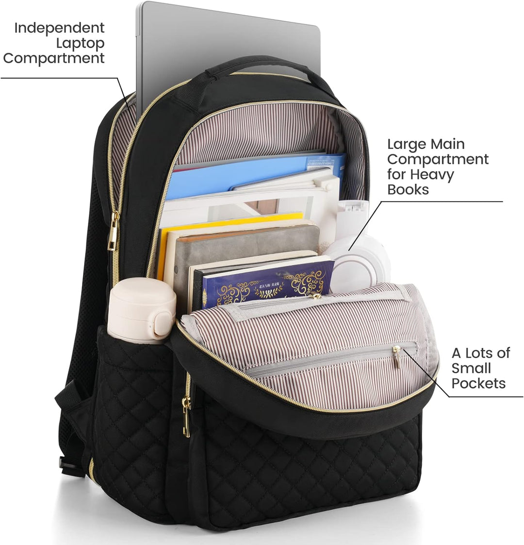RJEU Rucksack Damen,Laptop Rucksack 15,6 Zoll Schulrucksack für Universität Studium Lehrer Arbeit Re