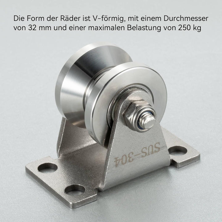 Umlenkrolle mit 2 Kugellager, 304 Edelstahl Fitness flaschenzug, 32mm V Typ Umlenkrollen für 10mm Se