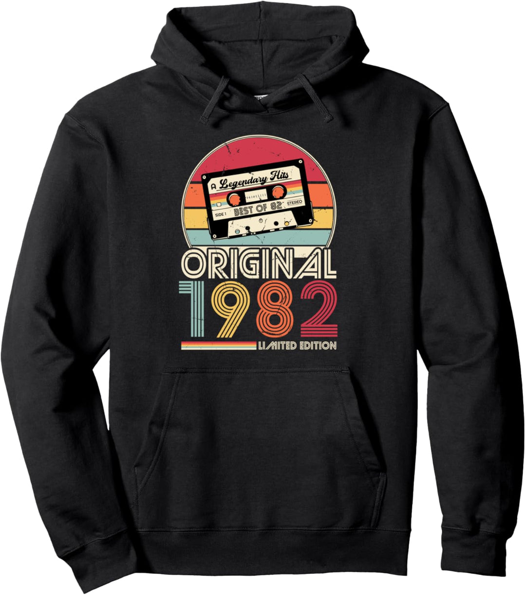 1982 Jahrgang Geburtstag Retro Vintage Herren Damen Geschenk Pullover Hoodie