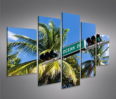 islandburner Bild Bilder auf Leinwand Ocean Drive Miami Beach MF XXL Poster Leinwandbild Wandbild De