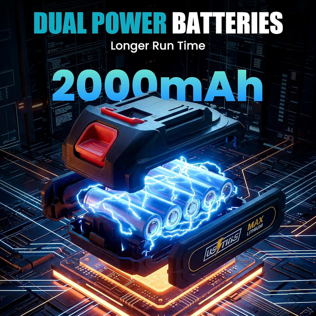 Akku Multifunktionswerkzeug mit 2x2000mAh Akku, kompatibel mit Makita LXT-18V Akku, Bürstenloses Osz