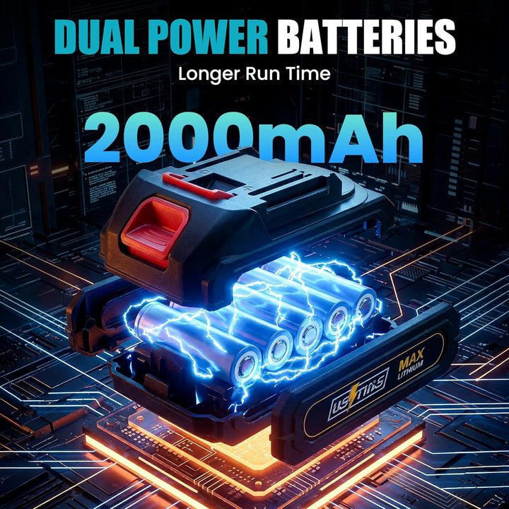 Akku Multifunktionswerkzeug mit 2x2000mAh Akku, kompatibel mit Makita LXT-18V Akku, Bürstenloses Osz