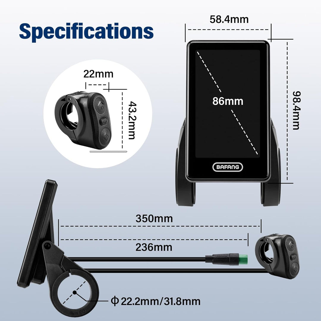 BAFANG Ebike Display CAN Version für M620, M600, M560, M510, M420 Mittelmotoren, E-Bike Display Fahr