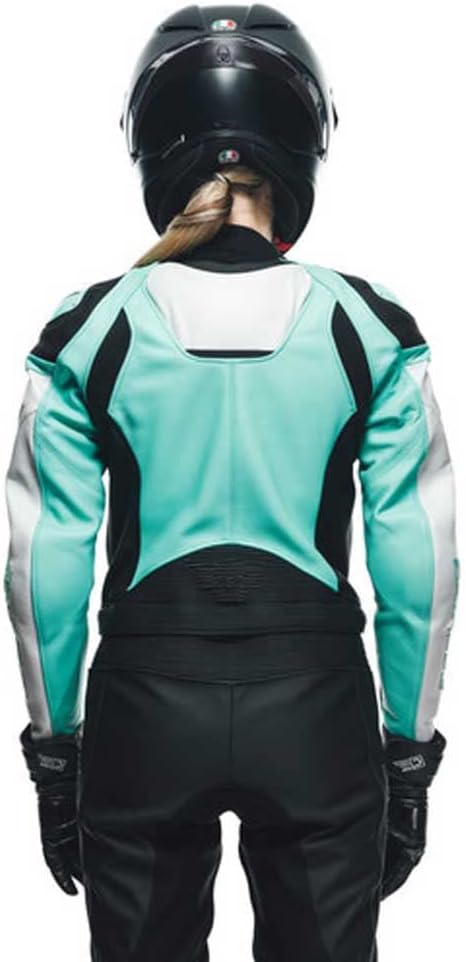 Dainese Mirage 2-Teiler Damen Motorrad Lederkombi (Black/Gray/Green,44), 44