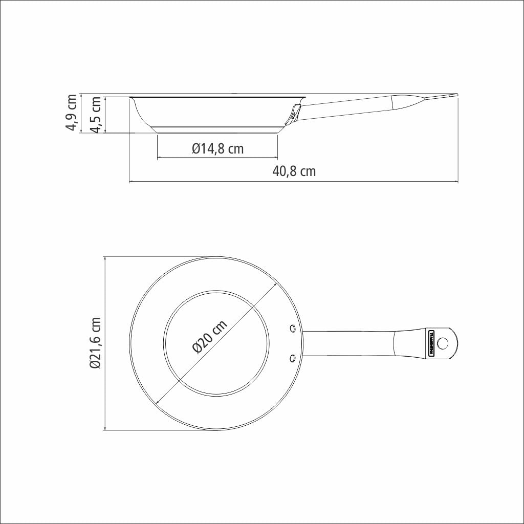 Tramontina PROFESSIONAL Bratpfanne, 20 cm antihaftbeschichtet mit Antihaftbeschichtung 20 cm, mit An