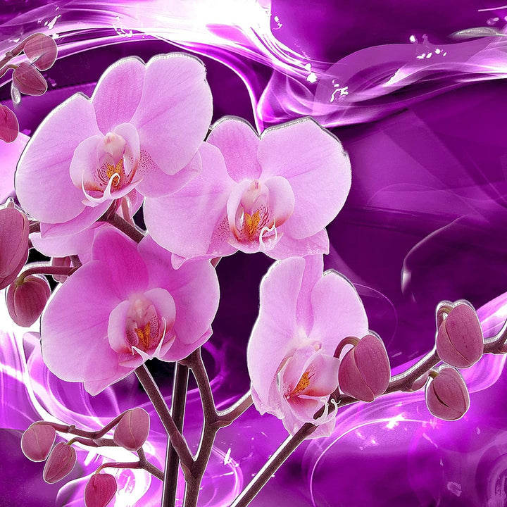 Runa Art Bild Wohnzimmer Schlafzimmer Blumen Orchidee 5 Teilig Abstrakt Violett Lila Wandbilder auf