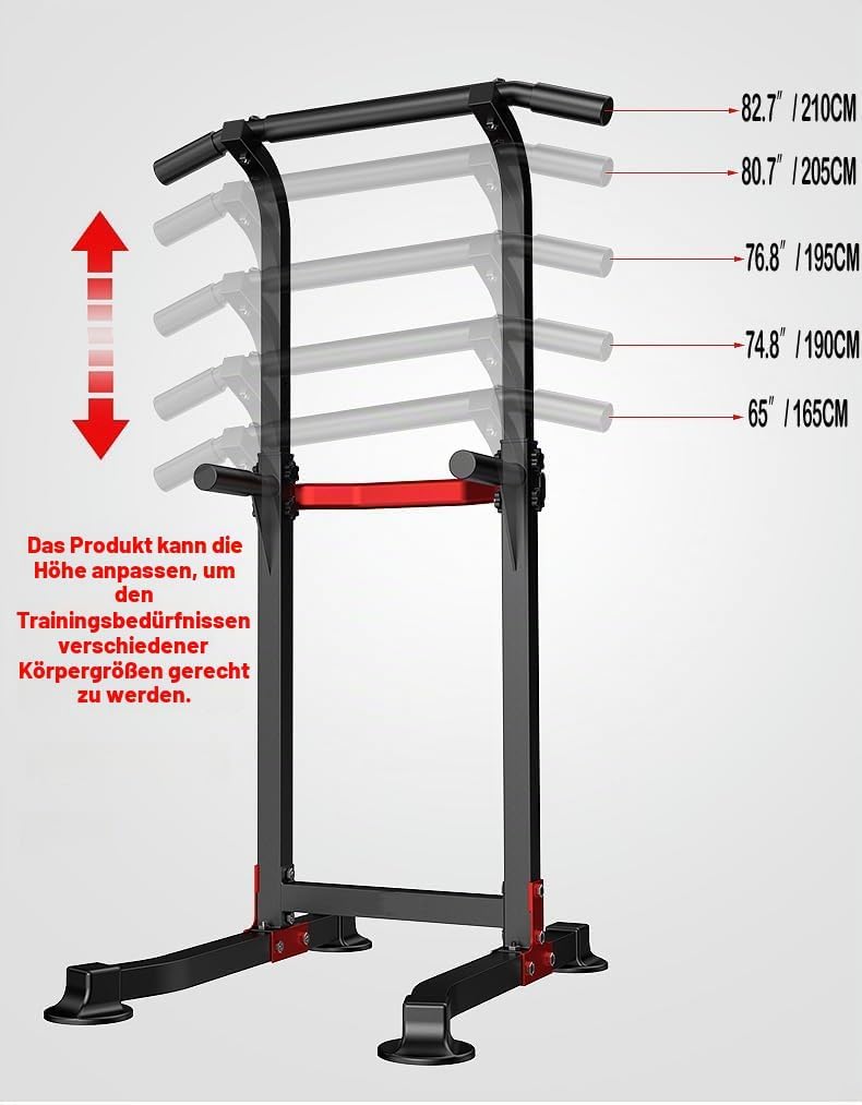 EASY BIG Power Tower Dip Station Pull Up Bar - Mehrzweck-Heimtrainingsgerät mit Verstellbarer Höhe u