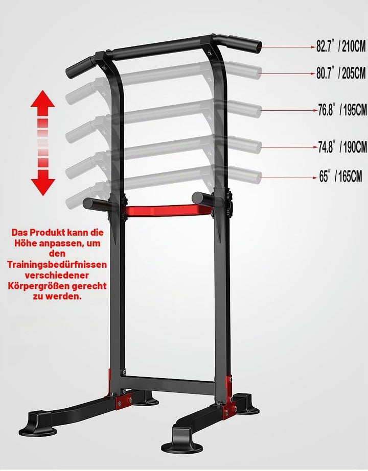 EASY BIG Power Tower Dip Station Pull Up Bar - Mehrzweck-Heimtrainingsgerät mit Verstellbarer Höhe u