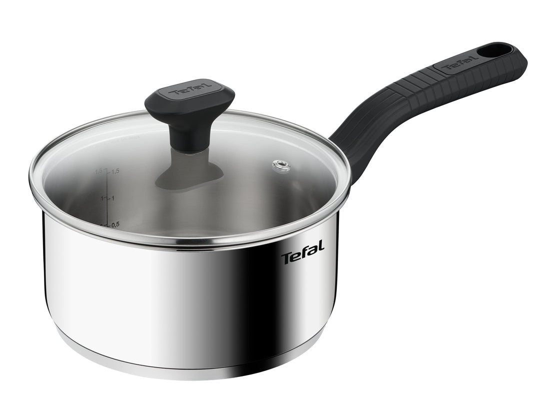 Tefal Comfort Max C9732304 Edelstahl-Kochtopf mit Glasdeckel, langlebiges Kochgeschirr für gesundes