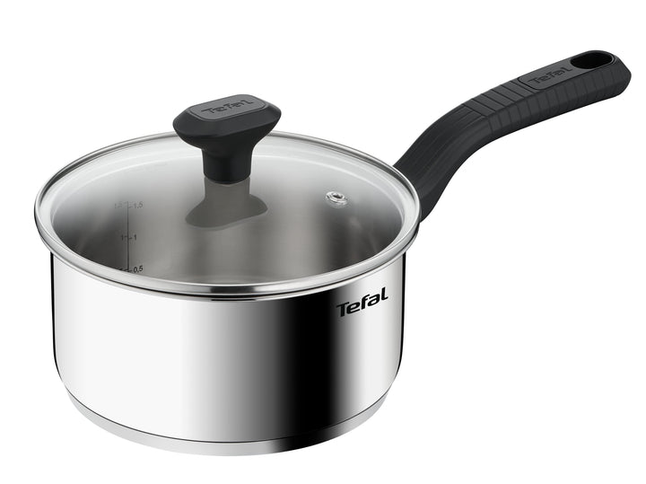 Tefal Comfort Max C9732304 Edelstahl-Kochtopf mit Glasdeckel, langlebiges Kochgeschirr für gesundes