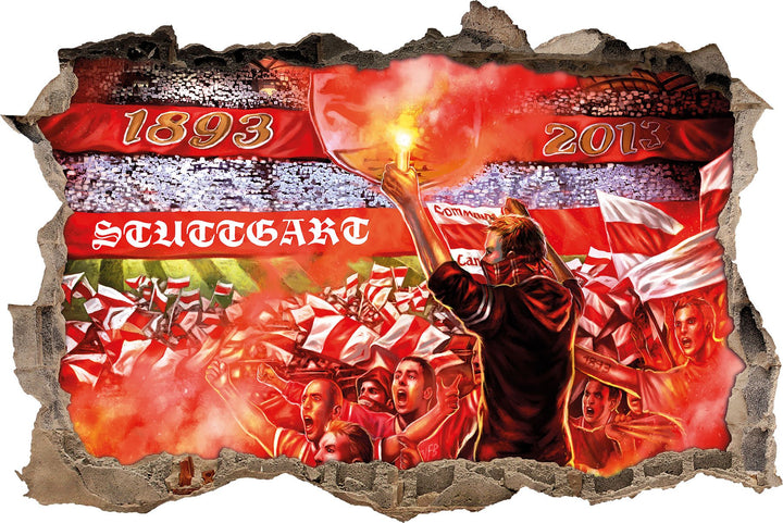 Stuttgart Collage, 3D Wandsticker Format: 92x62cm, Wanddekoration