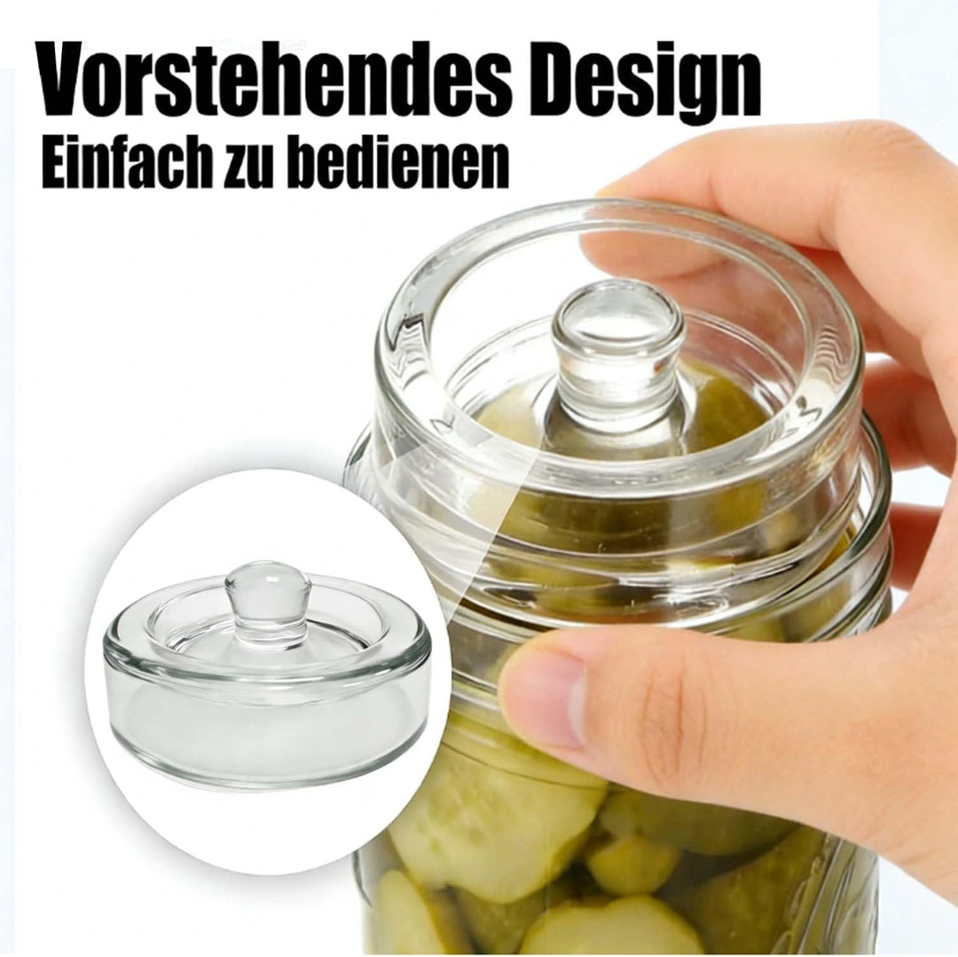 4 Stück Fermentiergewichte mit Ø 8 cm, Glasgewichte zum Fermentieren von Gemüse in Salzlake, Ideal z