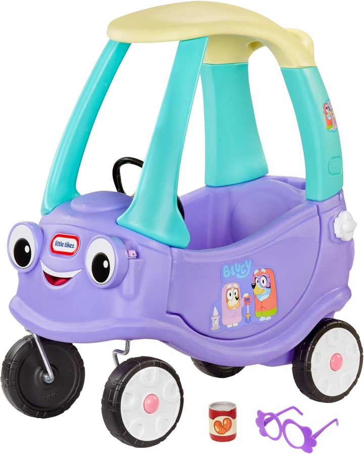 Little tikes Bluey Grannies Car Coupe - Mit 2 Zubehörteilen, Bluey Aufsitzauto, für Jungen und Mädch