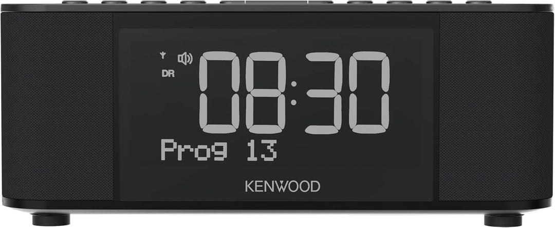 Kenwood CR-ST40DAB-B - Stereo Radiowecker mit 3 Weckzeiten, DAB+, UKW, Bluetooth, USB, Ladefunktion,