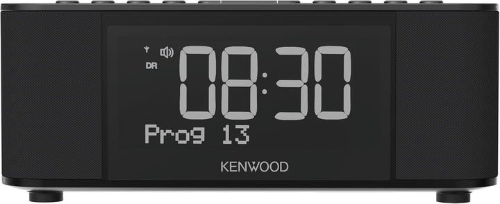 Kenwood CR-ST40DAB-B - Stereo Radiowecker mit 3 Weckzeiten, DAB+, UKW, Bluetooth, USB, Ladefunktion,