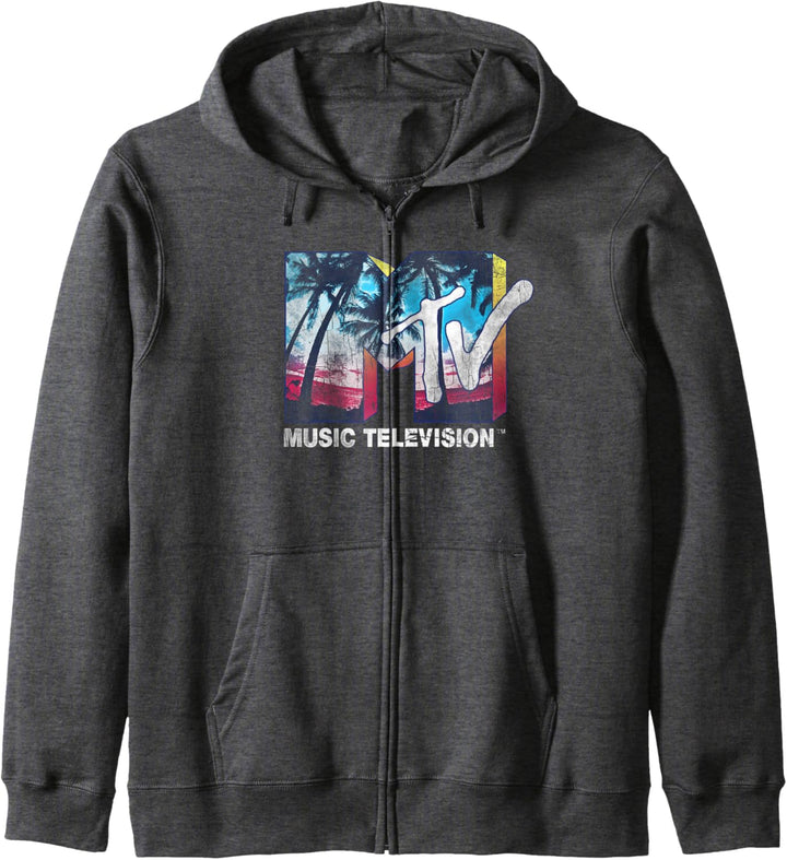 MTV Neon Sunset Bold Logo Kapuzenjacke