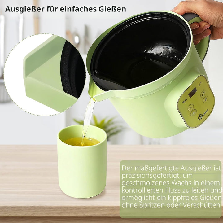 Elektrischer Wachsschmelzer 1,5 L mit präziser Temperaturregelung (30–150 °C), Antihaftbeschichtung