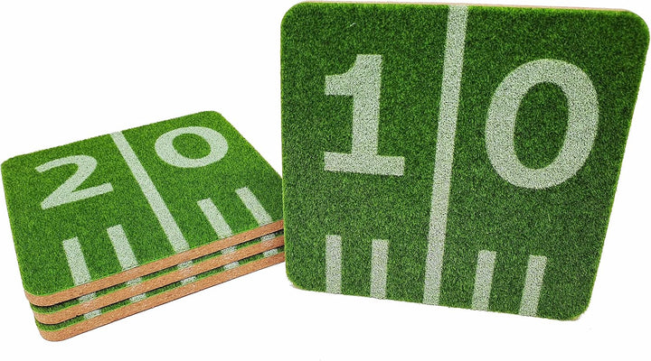 40YARDS American Football Untersetzer in Gras Spielfeld-Design (4 Stück) für Gläser & Tassen: Super