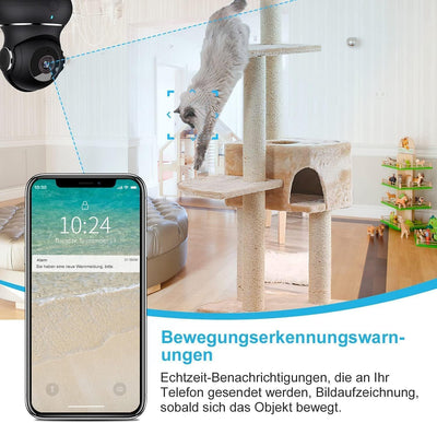 Little elf Überwachungskamera 2 Stück, Babyphone mit Kamera mit Bewegungserkennung, Nachtsicht, Zwei