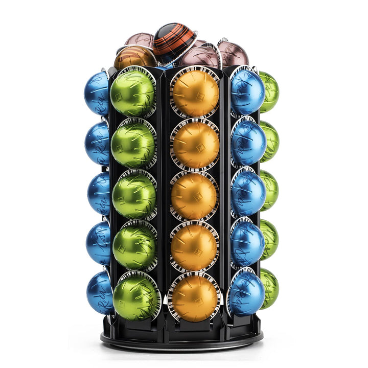 Bagoo Karussellhalter für Kaffeepads für Nespresso Vertuoline mit zentraler Aufbewahrung für zusätzl