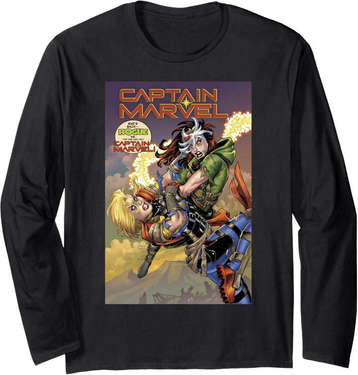 Marvel Rogue Vs. Captain Marvel Comic Cover Langarmshirt