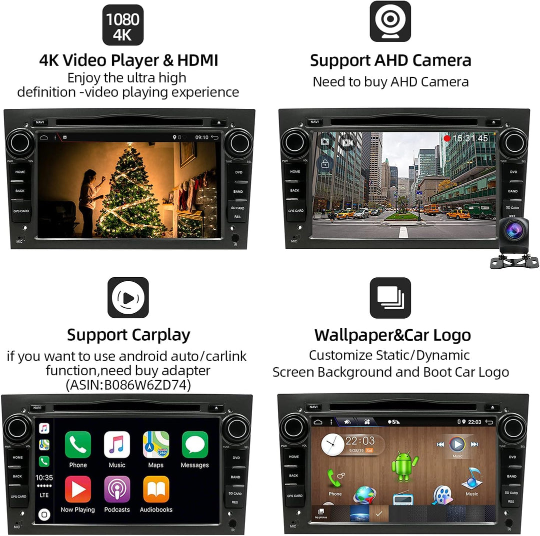 JOYX [PX6+DSP] Android 10 Autoradio Passt für Opel Vauxhall Antara Zafira Corsa Meriva - 2 Din - Kam