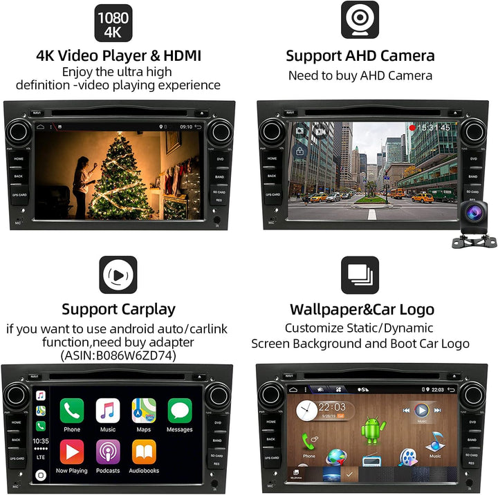 JOYX [PX6+DSP] Android 10 Autoradio Passt für Opel Vauxhall Antara Zafira Corsa Meriva - 2 Din - Kam