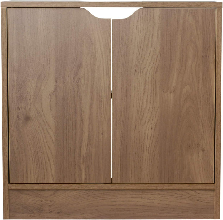 URBNLIVING Waschbeckenunterschrank für das Badezimmer, mit Standfuss, Eiche, Eiche