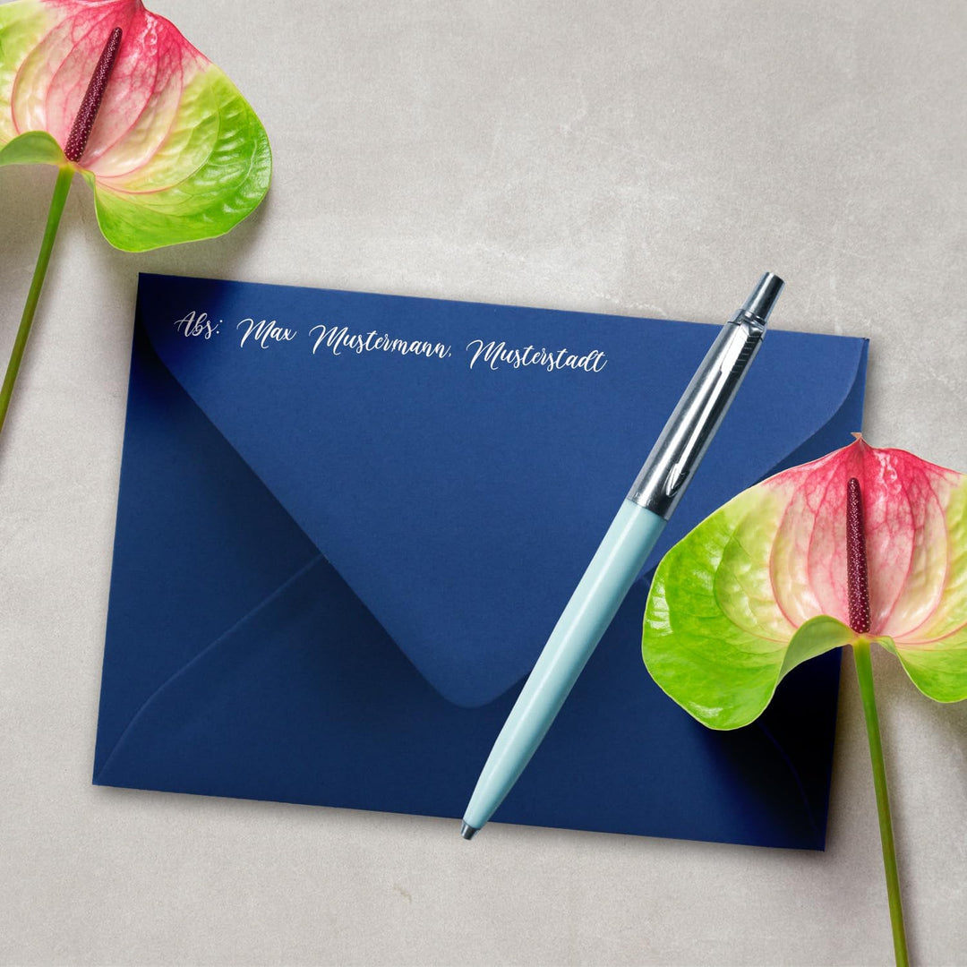 100 Brief-Umschläge - Nachtblau/Dunkel-Blau - DIN C6-114 x 162 mm - Kuverts mit Nassklebung ohne Fen