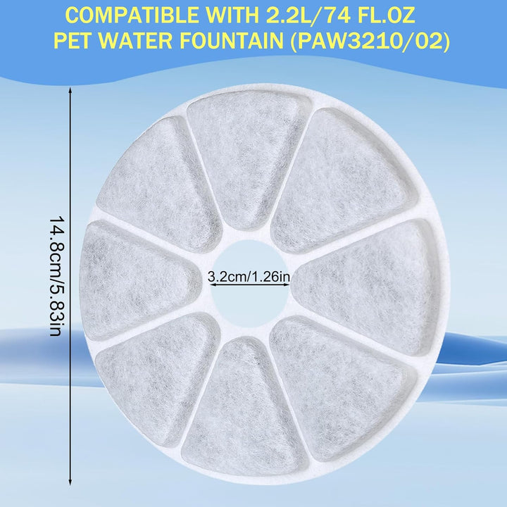 10 Stück Katzenbrunnen filter für philips PAW3210/02 Katzenbrunnen, Pfilter für philips trinkbrunnen