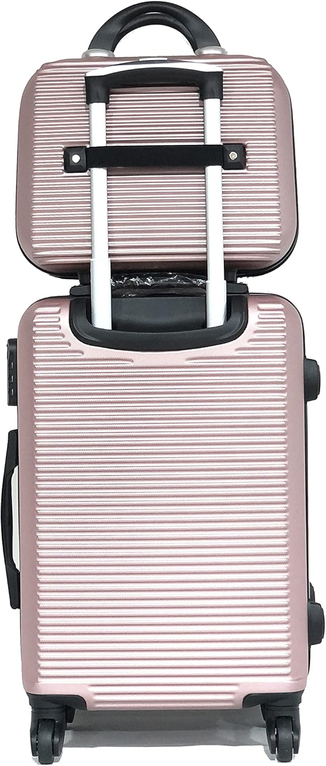 Koffer für mittelgrosse Kabine, gross, mit oder ohne Kosmetiktasche – französische Marke Roségold, 5