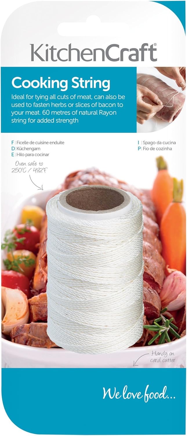 KitchenCraft Lebensmittelechtes Küchengarn, Rayon, Weiss, 6.5 x 4 x 4 cm, 1 Einheiten