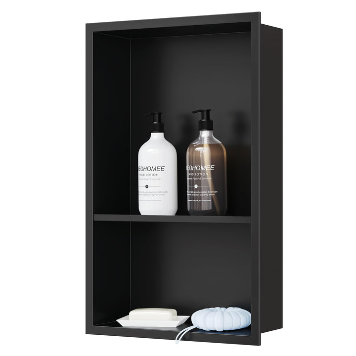 Neodrain Wandnische Dusche Edelstahl Duschnische Doppelnische Lagerung für Badezimmer 45 x 30, Schwa
